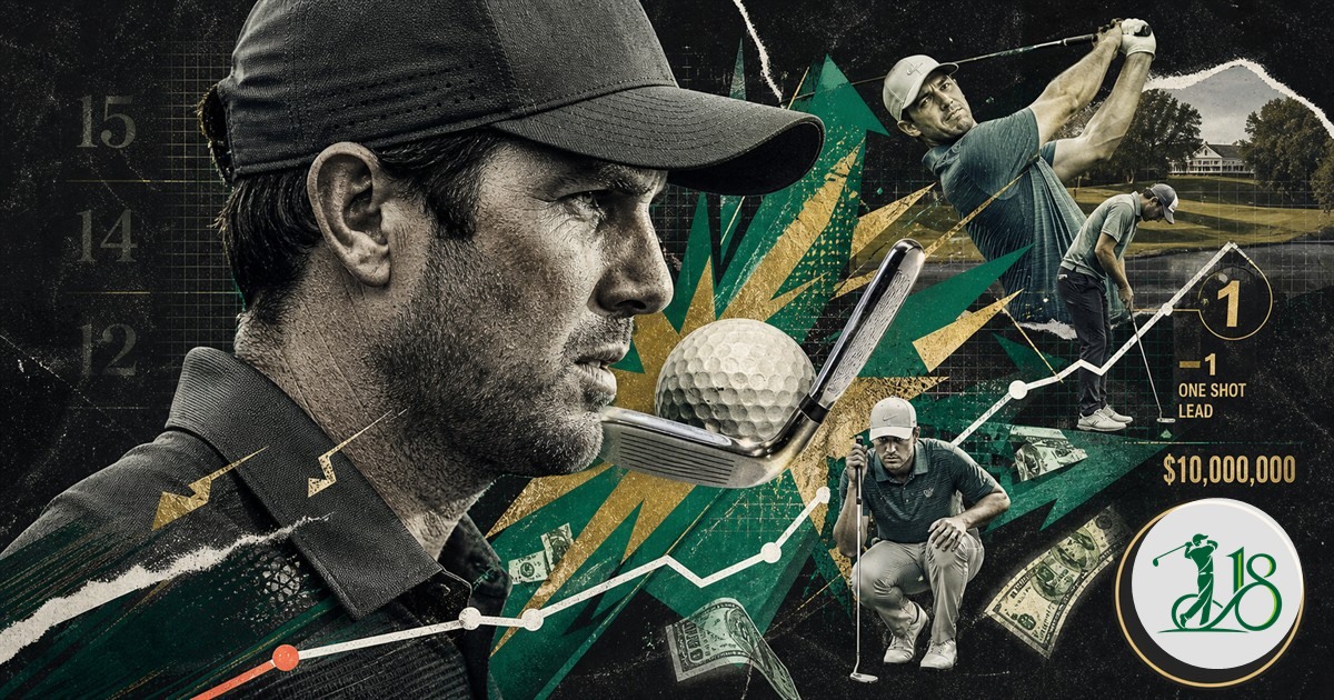 Editorial collage representing Bryson DeChambeau's high-stakes decision over LIV Golf's future