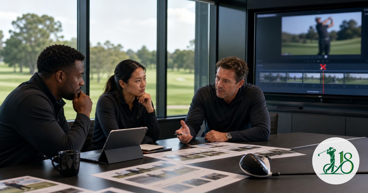 Golf marketing executives review a rejected advertising campaign