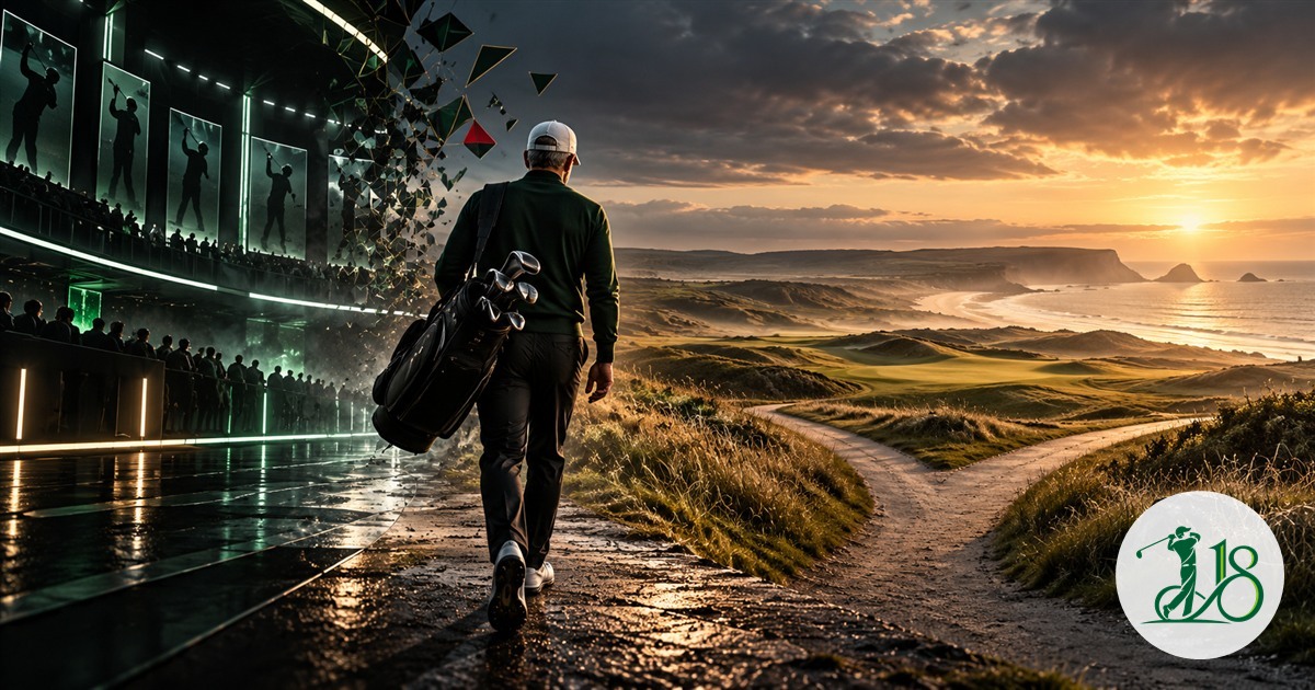 A veteran golfer leaves a futuristic team arena for an open links course