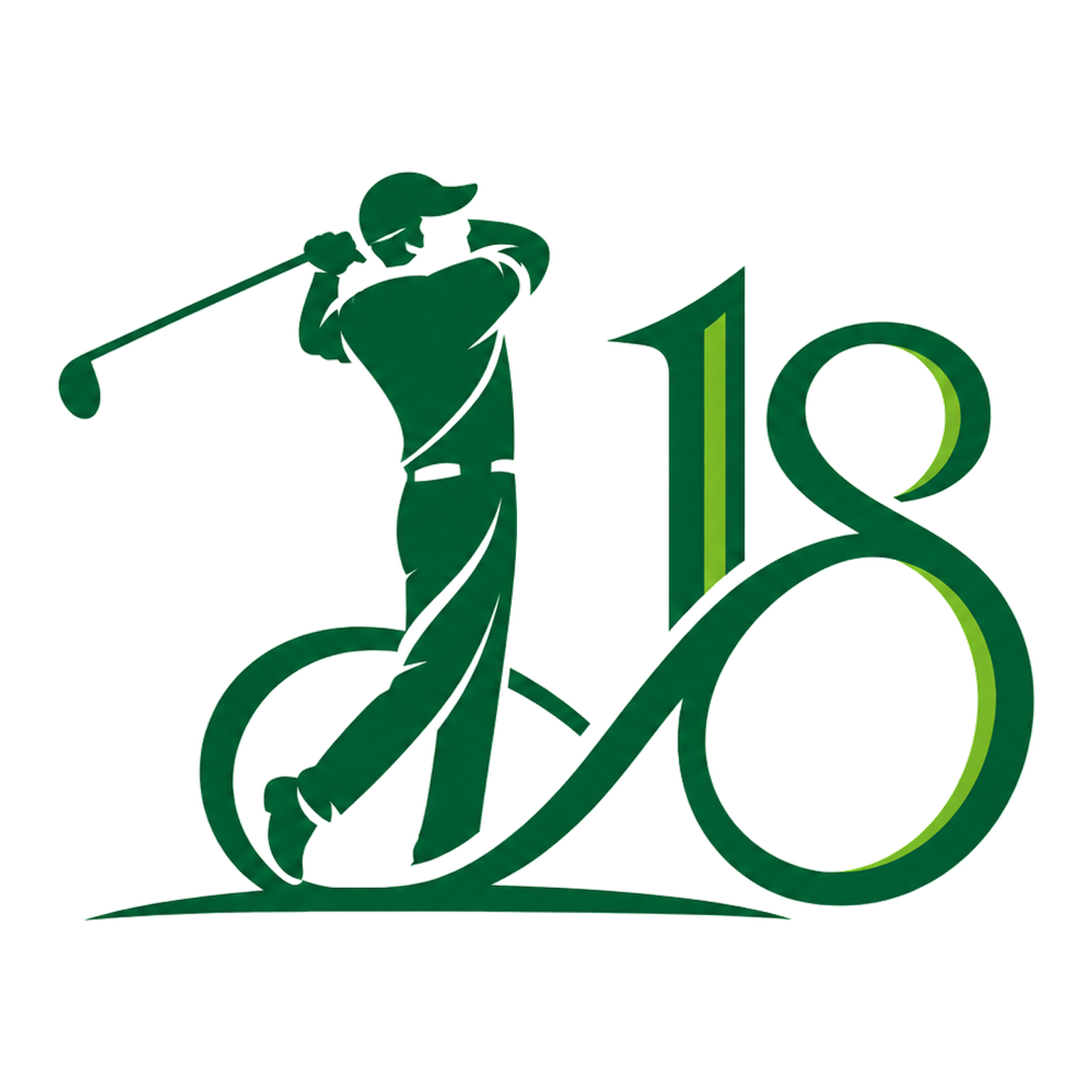 Infinite18 green golfer and 18 logo