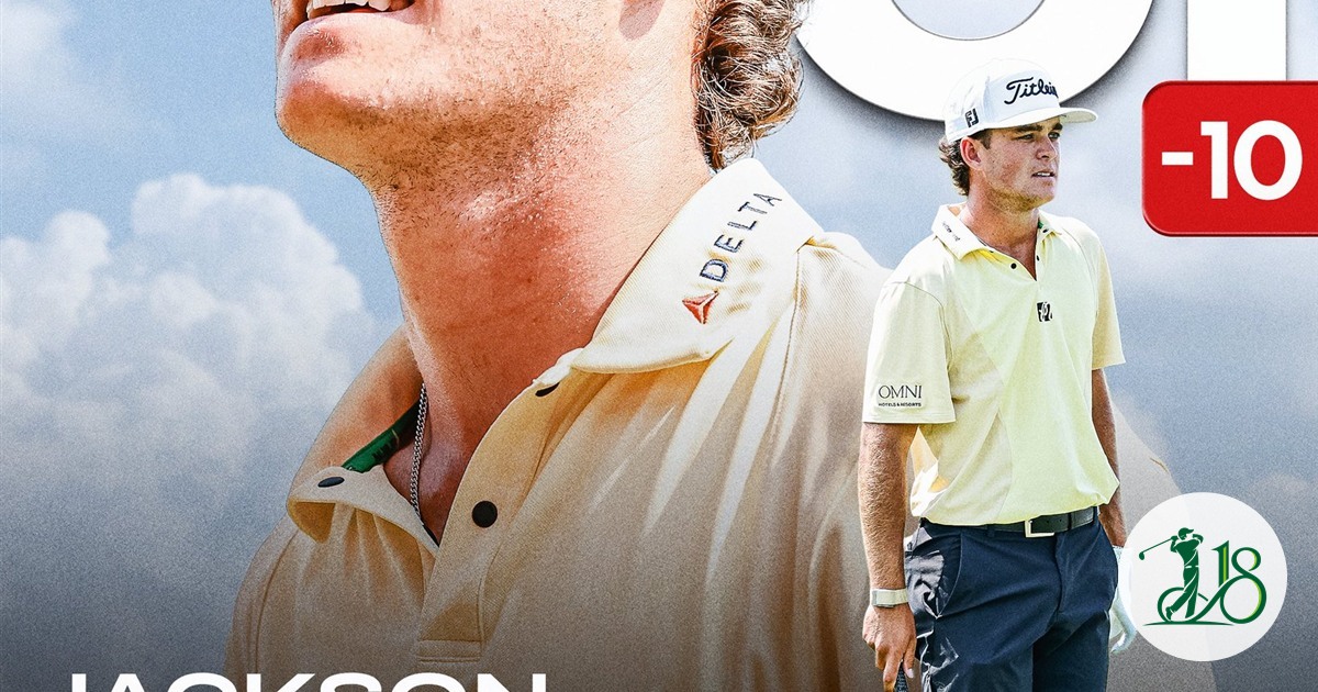 Official PGA TOUR graphic showing Jackson Koivun and his third-round scorecard after a 61 at the 2026 3M Open