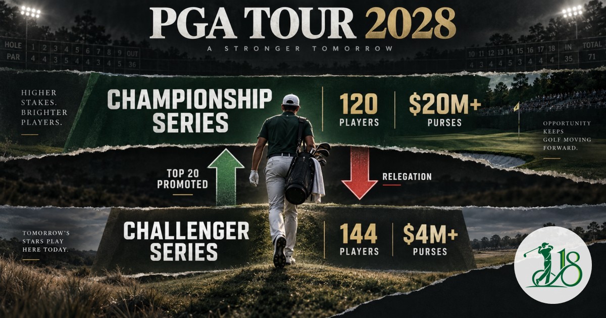 Editorial explainer of the PGA Tour's 2028 Championship and Challenger Series