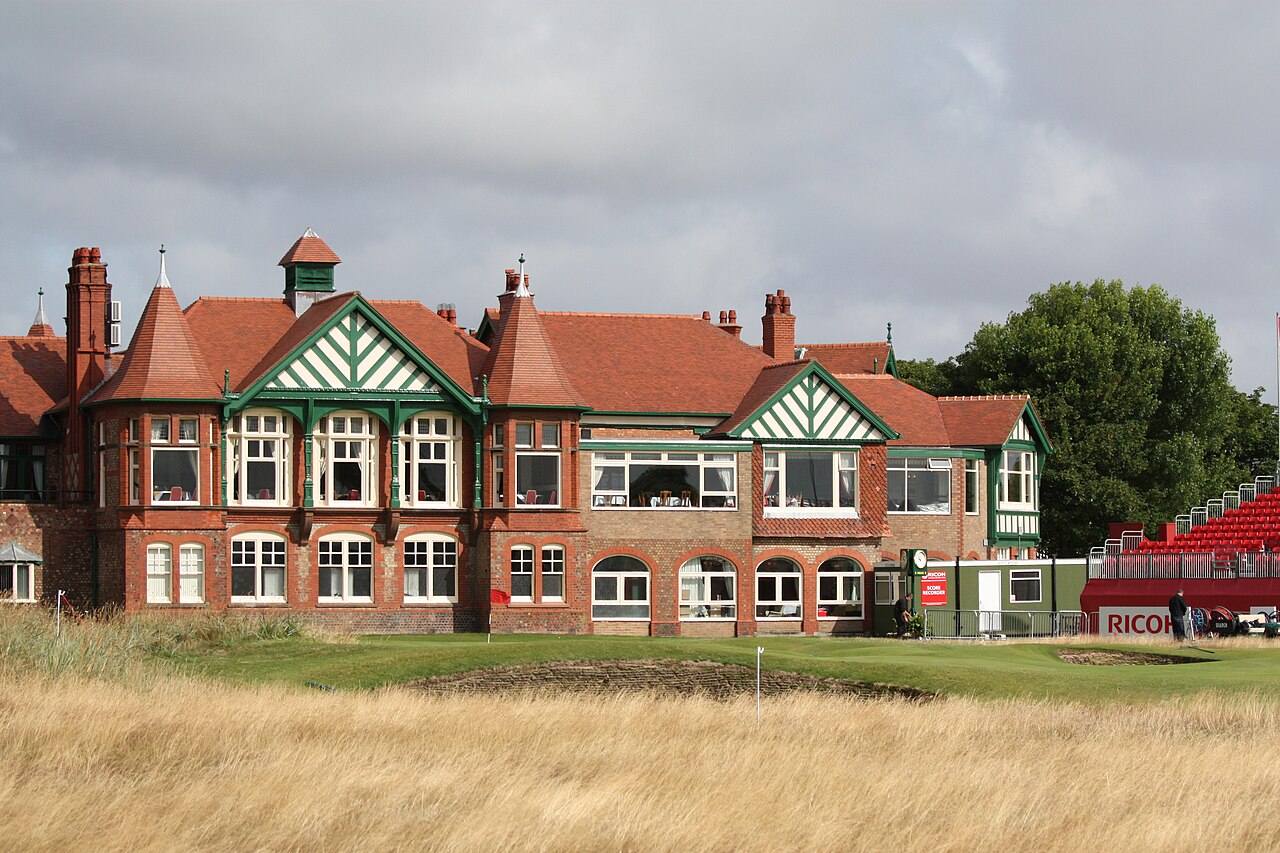 Royal Lytham and St Annes clubhouse and 18th green